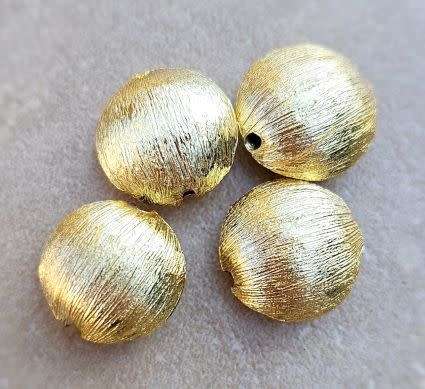 *Clearance Sale*1pc Round / Textured / Brass /  Gold Plated  / Spacer Bead  (15mm) - Each