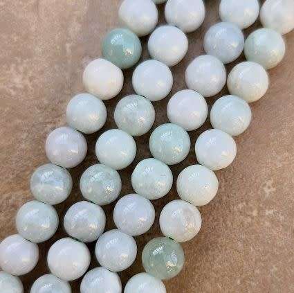 *Clearance Sale*1 Strand (+/-6mm)  Natural / Jadeite /  Pale Green /  Round Beads +/- 62pc