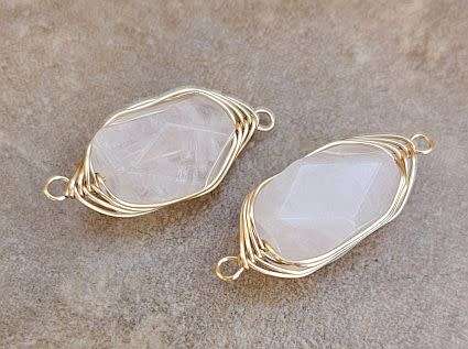 *Clearance Sale*1 pc Natural /  Quartz Crystal / Faceted / Wire Wrapped / Gold Tone