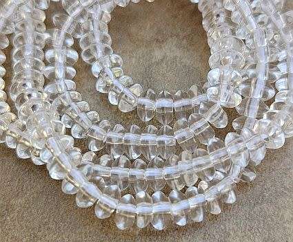 *Clearance Sale*1 Strand x (+/-6x3mm)   Natural /  Quartz Crystal / Rondelle Beads +/- 120Pc