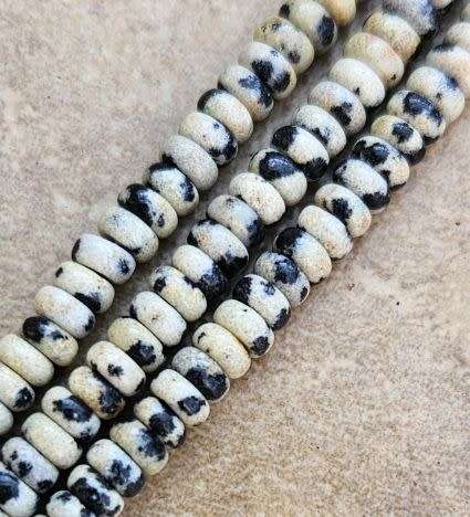 *Clearance Sale*1 Strand  (+/-4x2mm)  Natural / Dalmatian Jasper /  Rondelle Beads /