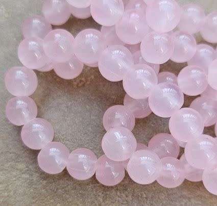 *Clearance Sale*20Pc x 8mm   Pink / Painted / Round  Glass  Beads