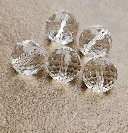 10pc x 10mm Clear / Imitation Crystal / Round Faceted Beads