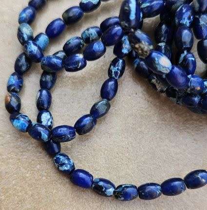 *Clearance Sale*1 Strand (+/-6x4mm)  Natural /Imperial Jasper/ Blue /  Dyed / Oval Beads