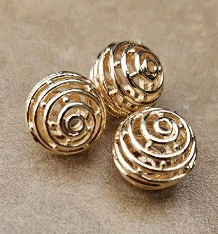 *Clearance Sale*1pc (17mm) Round / Honeycomb /  Gold Plated  / Brass /  Spacer Bead - Each