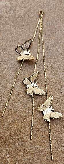 1pc  Brass / Gold Plated /  Tassel / Butterfly /   Pendant