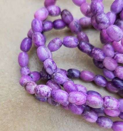 *Clearance Sale*1 Strand  x (+/-6x4mm) Natural /  Quartz / Purple / Dyed / Oval Beads/ +/- 65pcs