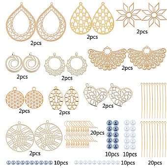 ***DIY*** 10 Pairs/ Gold Tone  / Filigree  Pendants /Earing Making Kit