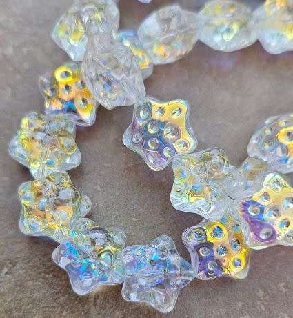 *Clearance Sale*6pc  (15x9mm) Clear AB / Star / Electroplate Glass Beads