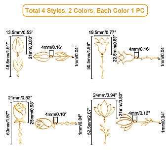 Clearance Sale**8pcs  Assorted Stainless Steel /  Flower / Jump Ring Link /  Pendant / Gold & Silver