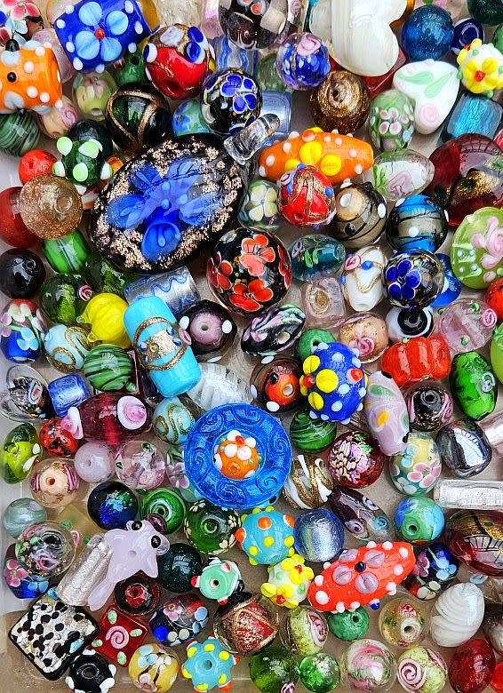 ***Weekend Special ***   Assorted Lampwork Beads / 60 Strands Assorted Glass Beads & Findings