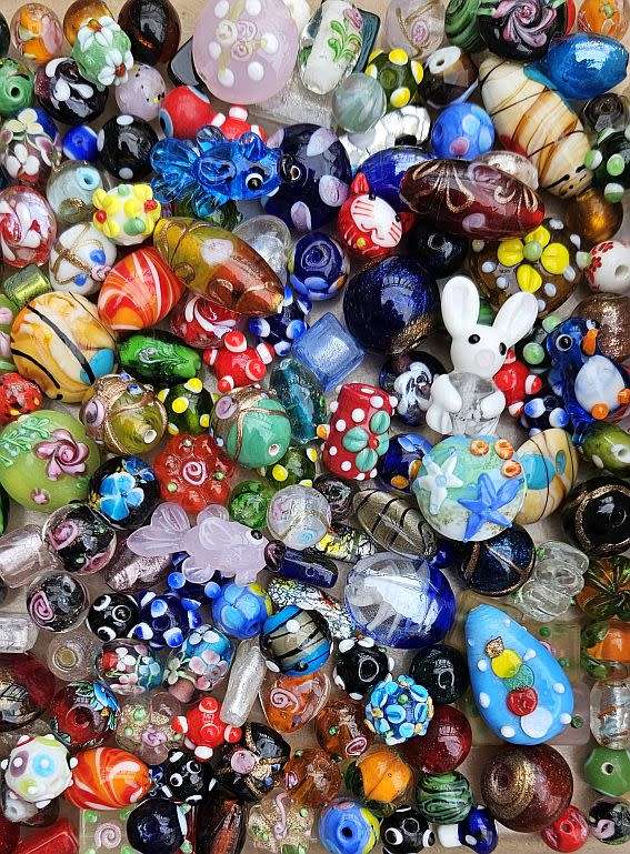 ***Weekend Special ***   Assorted Lampwork Beads / 60 Strands Assorted Glass Beads & Findings