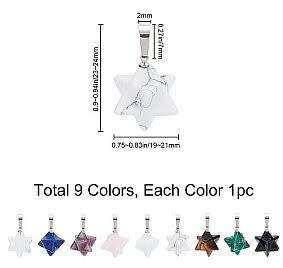 ***DIY***  9pcs / Natural /Synthetic / Star Shape / Gemstone Pendants/ Necklace Jewelry / Kit