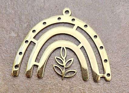 *Clearance Sale*1 pc  Arch / Leaf  / Stainless Steel  /  Gold Tone / Pendant  36x26x1mm