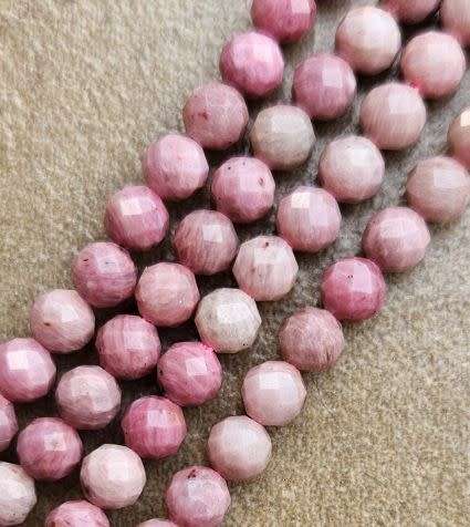 *Clearance Sale*1 Strand (+/-4mm) Rhodonite / Faceted Round   Beads +/- 85pcs