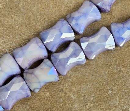 *Clearance Sale*10pc x (11x8.5mm) Purple / AB / Marble Painted  Glass Beads