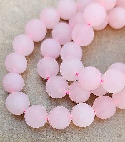 *Clearance Sale*1  Strand  (+/-10mm)Natural / Frosted  Rose Quartz /  Round /  Beads