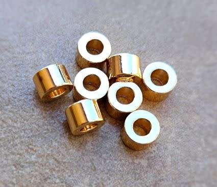 Clearance Sale** 10pcs (6x4mm) Gold Plated  / Brass / Column Spacer Bead