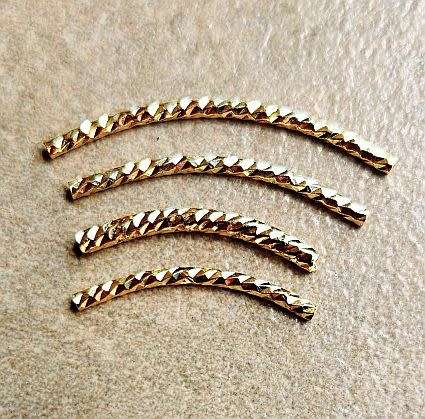 *Clearance Sale* 40pc Gold Plated / Curved Tube / Brass / Spacers / 4 Sizes