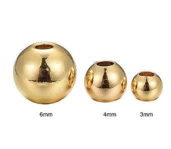 Clearance Sale ** 120pcs  (3 Sizes)  Round Brass / Gold  Tone / Spacer Beads