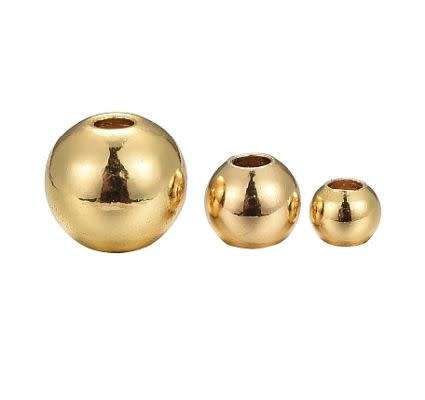 Clearance Sale ** 120pcs  (3 Sizes)  Round Brass / Gold  Tone / Spacer Beads