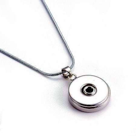 ***DIY*** 4pcs  Snap Button / Brass / Silver Tone / Necklace  /  Pendant / Snake Chain