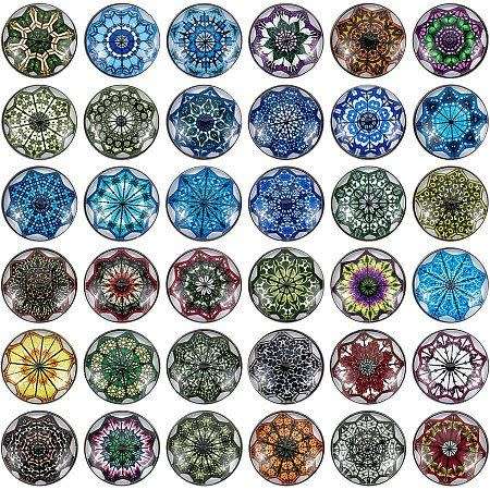 ***DIY*** 36pc  Mandala Flower / Glass Snap Buttons ***