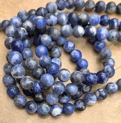 *Clearance Sale*1 Strand  (+/-8mm)  Natural Sodalite /  Round Beads +/- 46pc