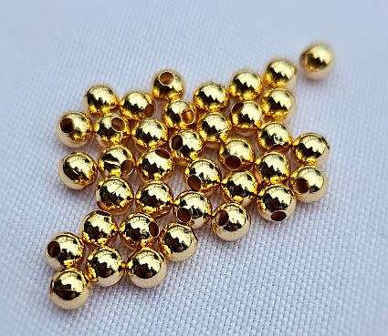 *Clearance Sale*50pc (4mm) Round / 18K Gold Plated /  Brass Spacer Beads