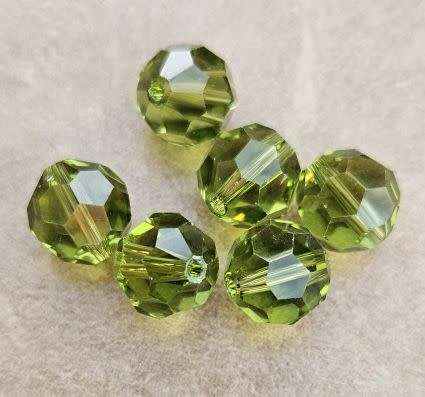 *Clearance Sale*10pc x 10mm Green / Faceted / Round Faceted Beads