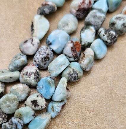 *Clearance Sale*1 Strand  Natural /  Larimar / Nuggets  /  Bead Size 8~15mm / Strand