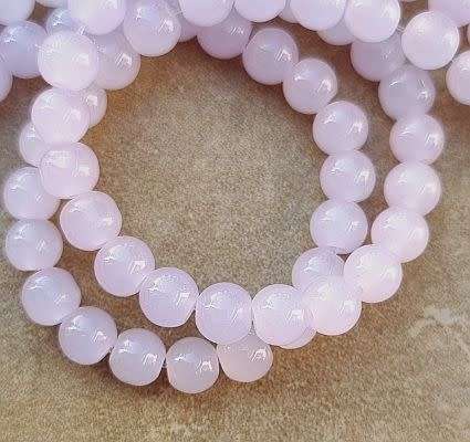 *Clearance Sale*30Pc x 6mm Light Purple / Painted / Round  Glass  Beads