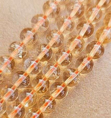 *Clearance Sale*1 Strand  (6mm) Natural /  Citrine /  Grade A /  Round  Beads +/- 65pcs