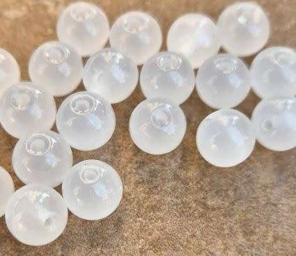 *Clearance Sale*20pc x 8mm  White / Painted / Round Glass Beads