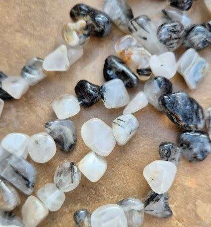 *Clearance Sale*1 Strand   Natural / Black Rutilated Quartz / Nugget / Beads/ Strand