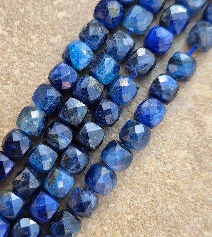 *Clearance Sale*1 Strand (+/-4x4mm)  Natural Kyanite/  Faceted Cube