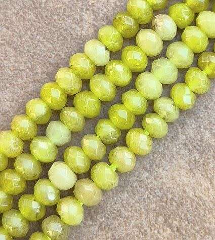 *Clearance Sale*1 Strand (+/-4mm)  Natural  / Malaysia Jade / Dyed / Lime Green / Faceted Rondelle