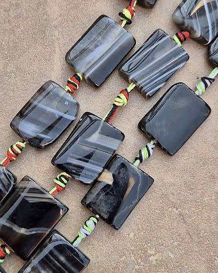 *Clearance Sale*1 Strand x (+/-22x16mm) Natural  / Banded / Striped Agate /  Dyed / Heated Rectangl