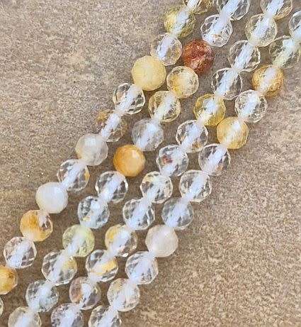 *Clearance Sale*1 Strand x (+/-4mm)  Natural /  Topaz / Gold / Grade AB /  Faceted  Round