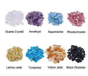 8 Types Assorted / Natural / Synthetic Gemstone  / Chips / Size 2~8mm