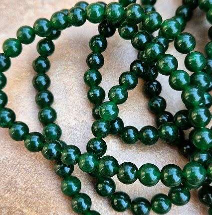*Clearance Sale*1 Strand  x (+/-6mm)  Natural  / Malaysia Jade /  Dyed / Dark Green  /