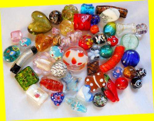 50 Lampwork Glass Beads
