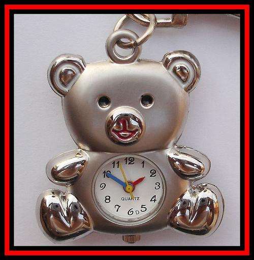 TEDDY BEAR KEYRING PENDANT WATCH