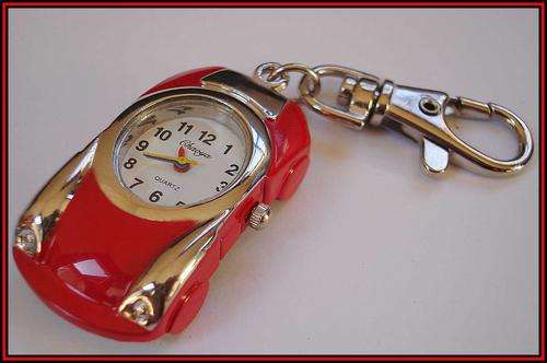 "PORSCHE"  CAR KEYRING PENDANT WATCH ++RED