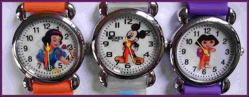SNOW WHITE, MICKEY MOUSE & DORA THE EXPLORER  KIDDIES WRISTWATCH