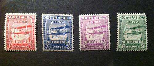 Union of SA - 1925 - 1st Airmail Issue Set - Value R410