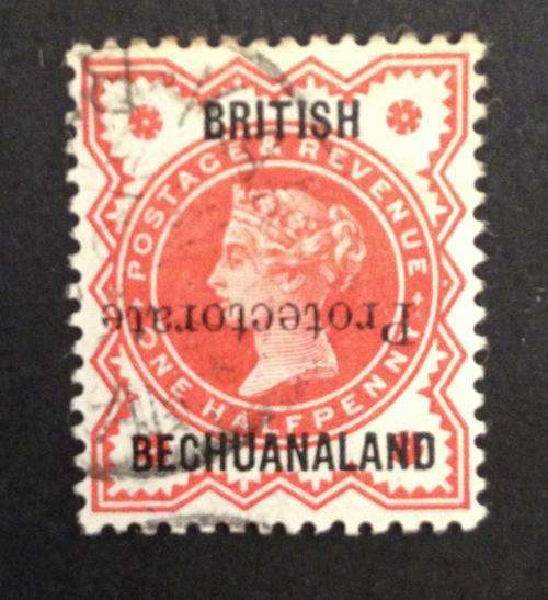 BECHUANALAND PROTECTORATE - 1890 - 1/2d VERMILLION - 'INVERTED OVERPRINT WITH CERTIFICATE' - R1400++