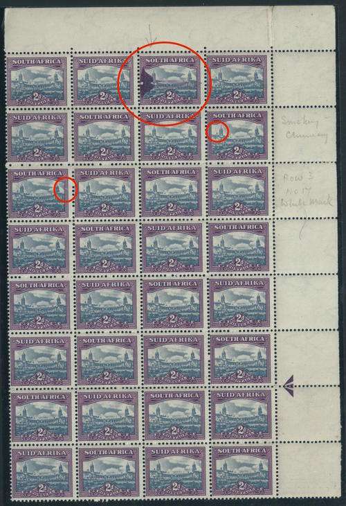 Union of SA - 1950 - 2d Reduced Size BO32 - Large ink Blob Plus Two other Varieties!! - R1500++