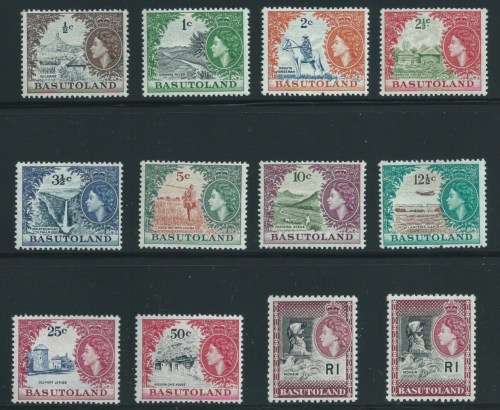 Basutoland - 1961 - Complete set of 11 plus the rare Light Maroon R1 - UMM - R4800+