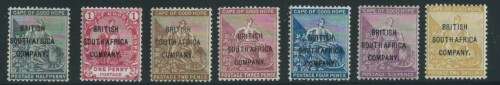 BSAC - 1896 - Complete set of 7 - COGH Overprinted - Mint - R5000+